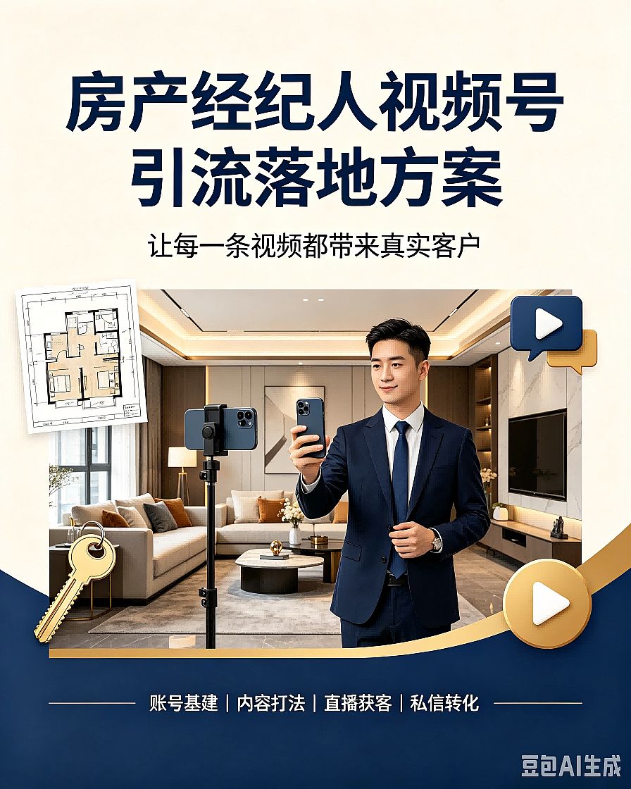房产经纪人视频号引流落地方案（超详细版）